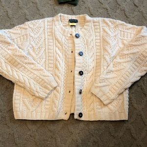 J Crew wool cable cardigan- S/M